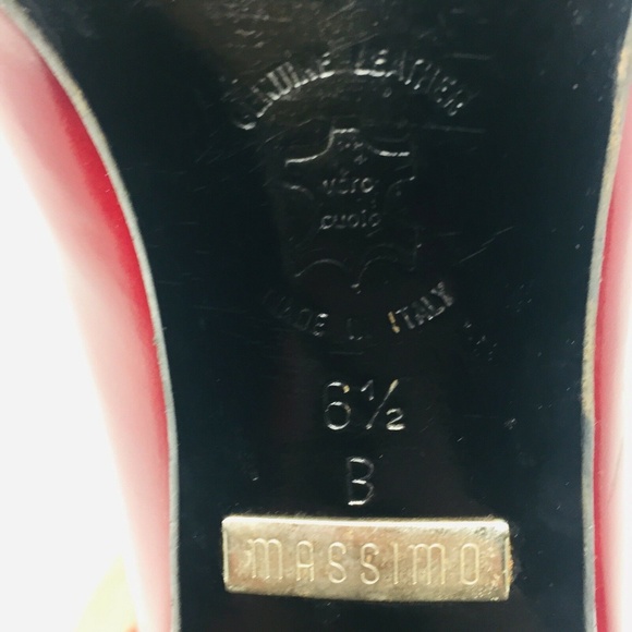 Massimo Italy Red Black Captoe Tie Heels - Picture 7 of 8